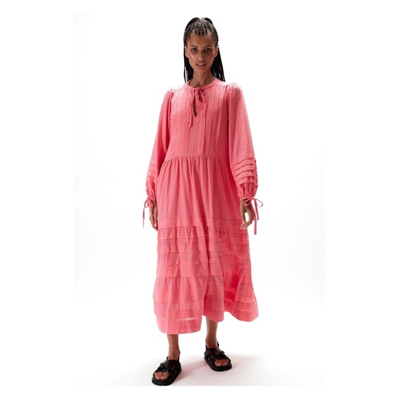 New! RUE STIIC Laney Pleated Ruffled Maxi Dress - Picture 5 of 11